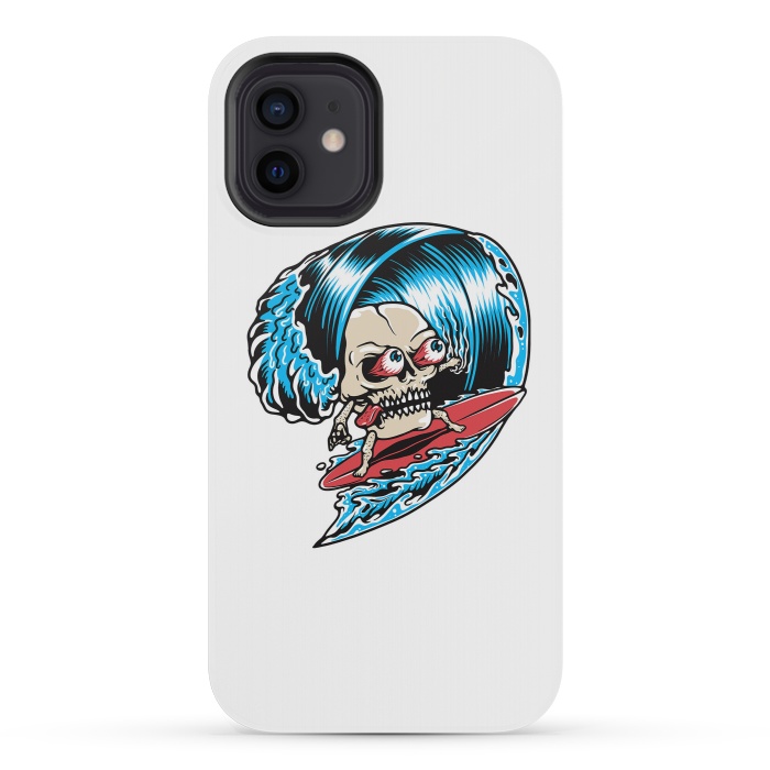 iPhone 12 mini StrongFit Skull Surfing 1 by Afif Quilimo