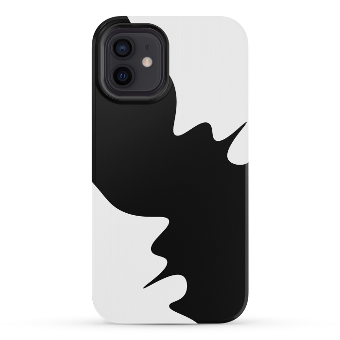 iPhone 12 mini StrongFit Black and White Minimal Art-I by Creativeaxle