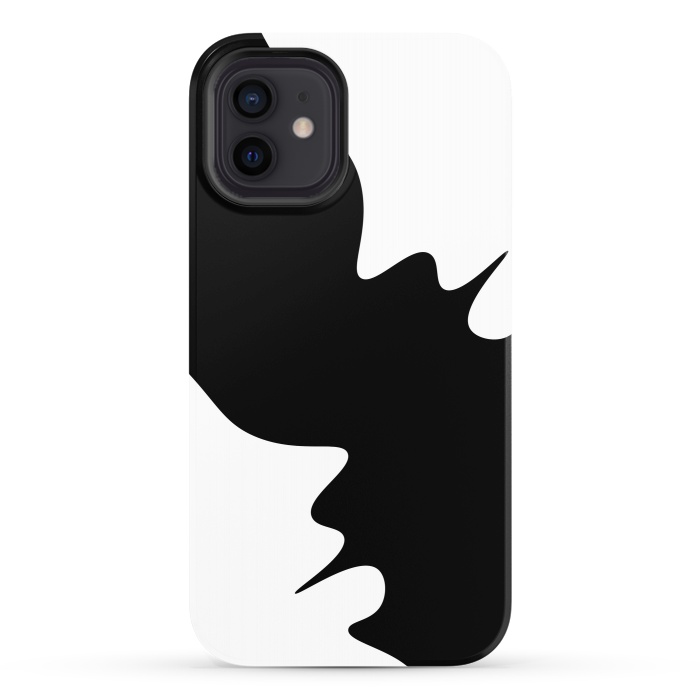 iPhone 12 StrongFit Black and White Minimal Art-I by Creativeaxle