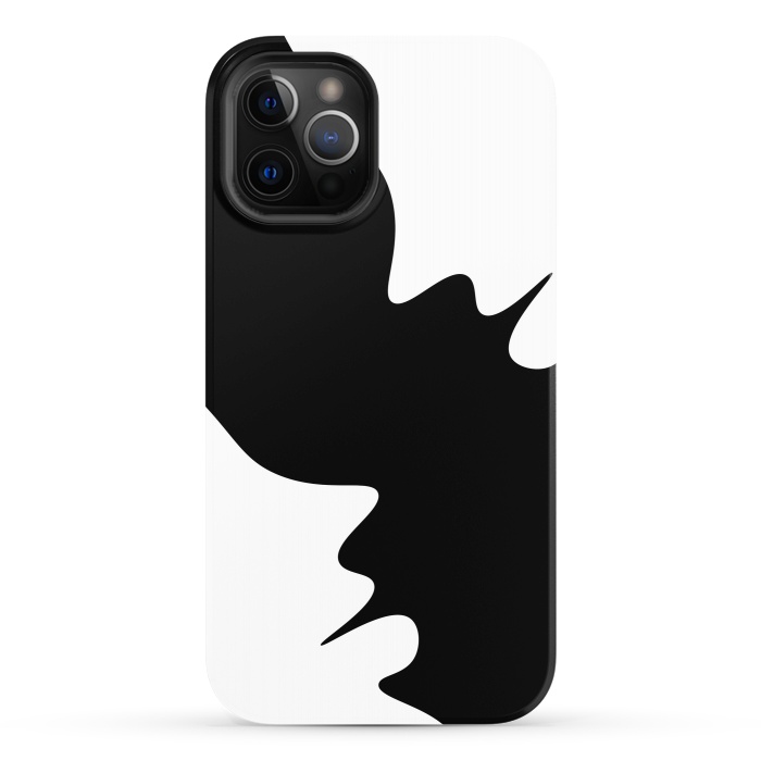 iPhone 12 Pro StrongFit Black and White Minimal Art-I by Creativeaxle