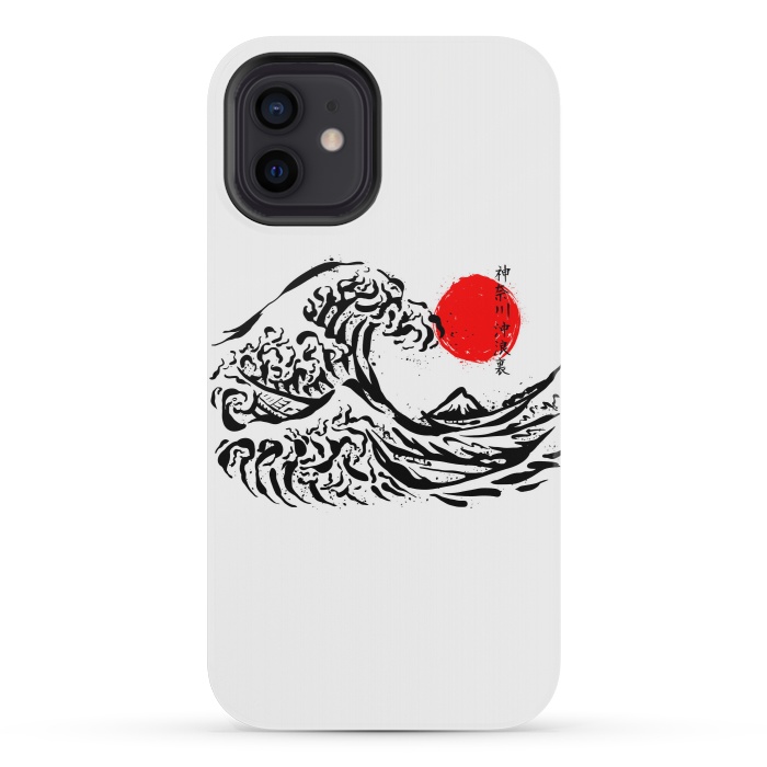 iPhone 12 mini StrongFit The Great Wave off Kanagawa Ink by Afif Quilimo