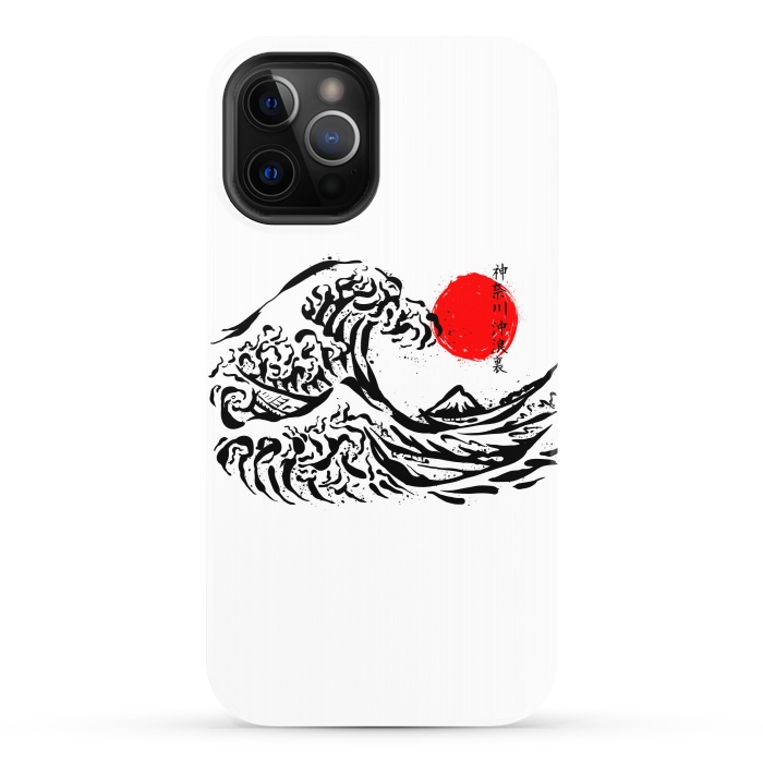 iPhone 12 Pro StrongFit The Great Wave off Kanagawa Ink by Afif Quilimo