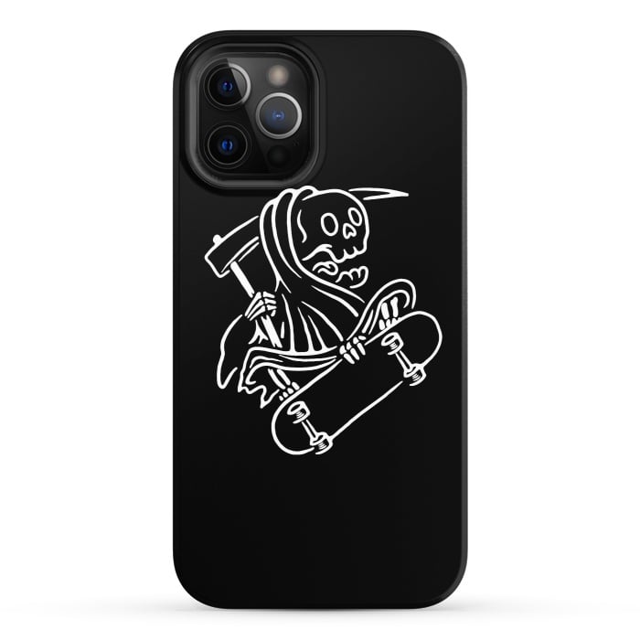 iPhone 12 Pro StrongFit Grim Reaper Skateboarding by Afif Quilimo