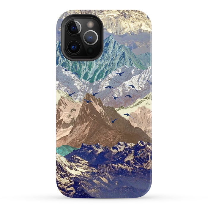 iPhone 12 Pro StrongFit Mountain landscape utopic nature collage  by Oana 