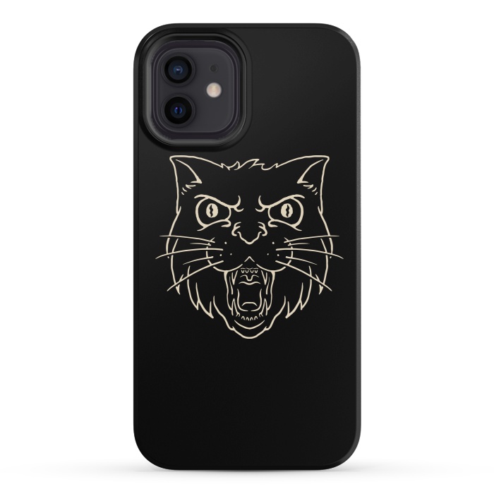iPhone 12 mini StrongFit Angry Cat by Afif Quilimo