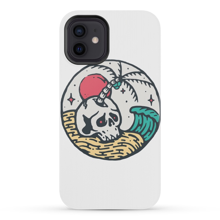 iPhone 12 mini StrongFit Skull and Beach by Afif Quilimo