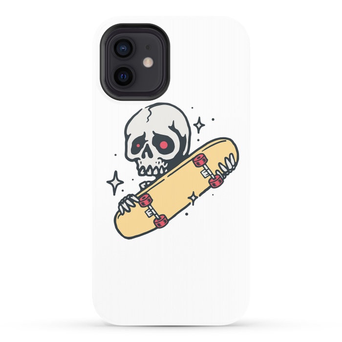iPhone 12 StrongFit Skull Love Skateboard by Afif Quilimo