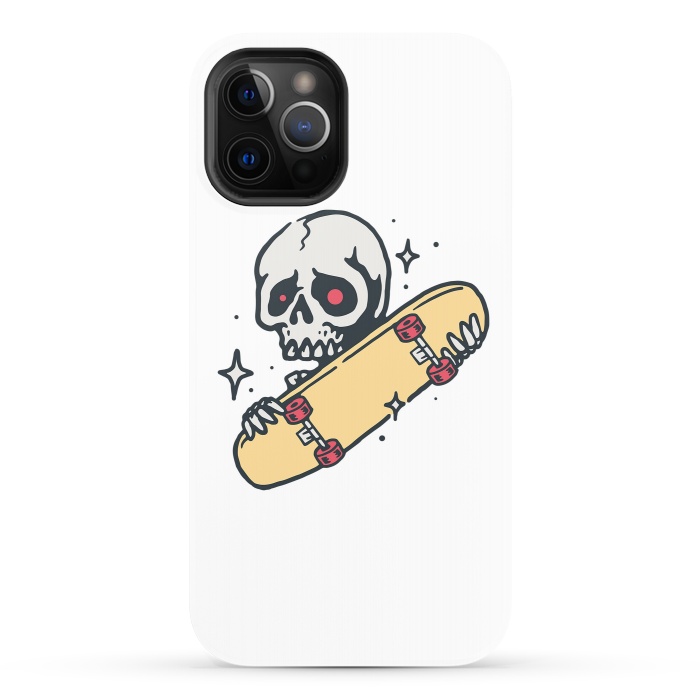 iPhone 12 Pro StrongFit Skull Love Skateboard by Afif Quilimo