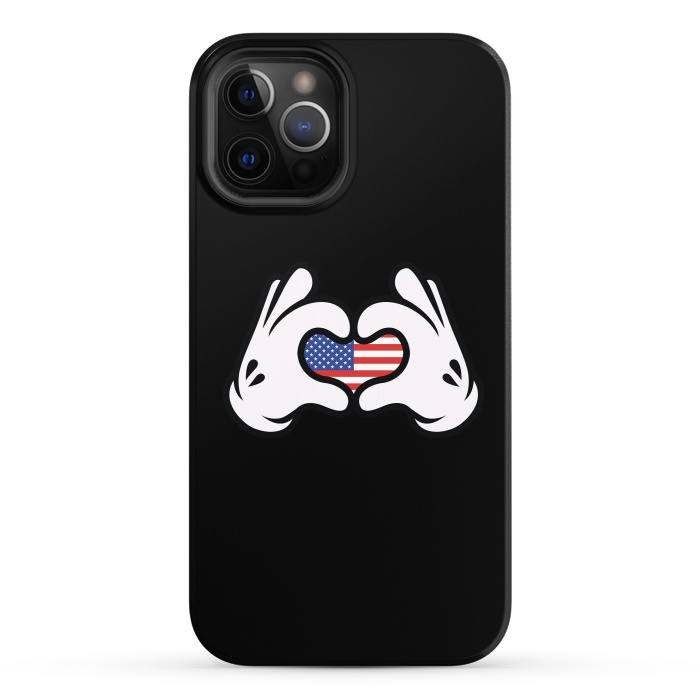 iPhone 12 Pro StrongFit Hand Symbol of Love America by Afif Quilimo