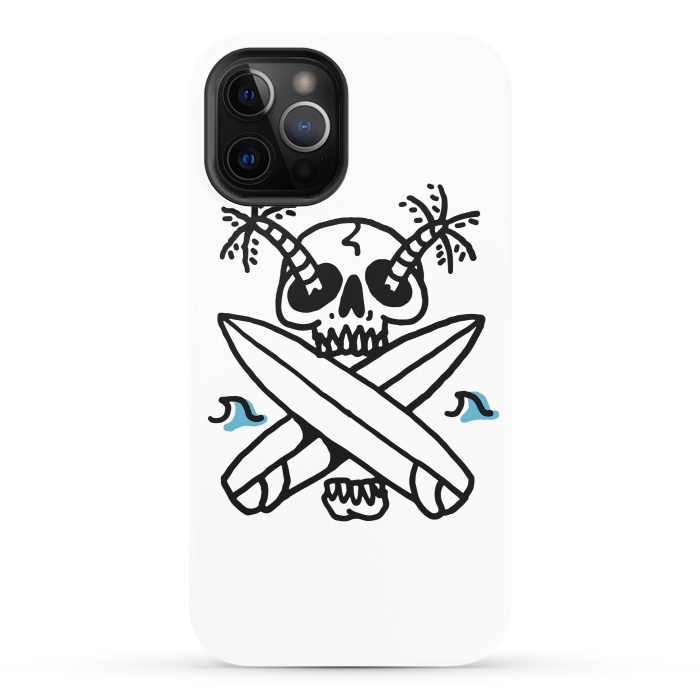 iPhone 12 Pro StrongFit Skull Surf Beach by Afif Quilimo