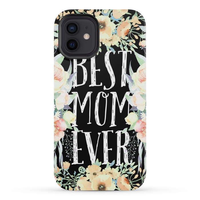 iPhone 12 mini StrongFit Best mom spring watercolor flowers  by Oana 