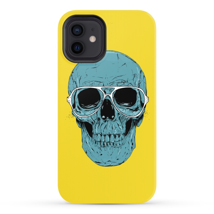 iPhone 12 StrongFit Blue skull by Balazs Solti