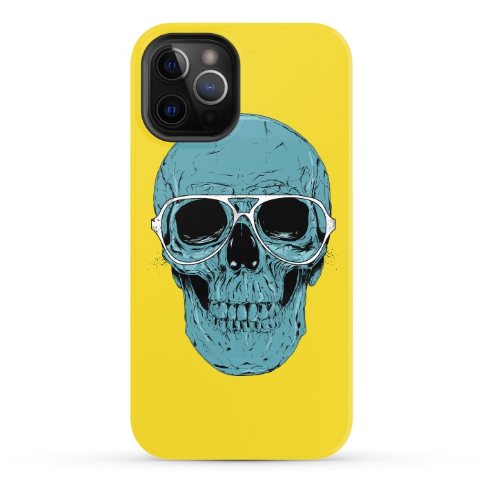 iPhone 12 Pro StrongFit Blue skull by Balazs Solti