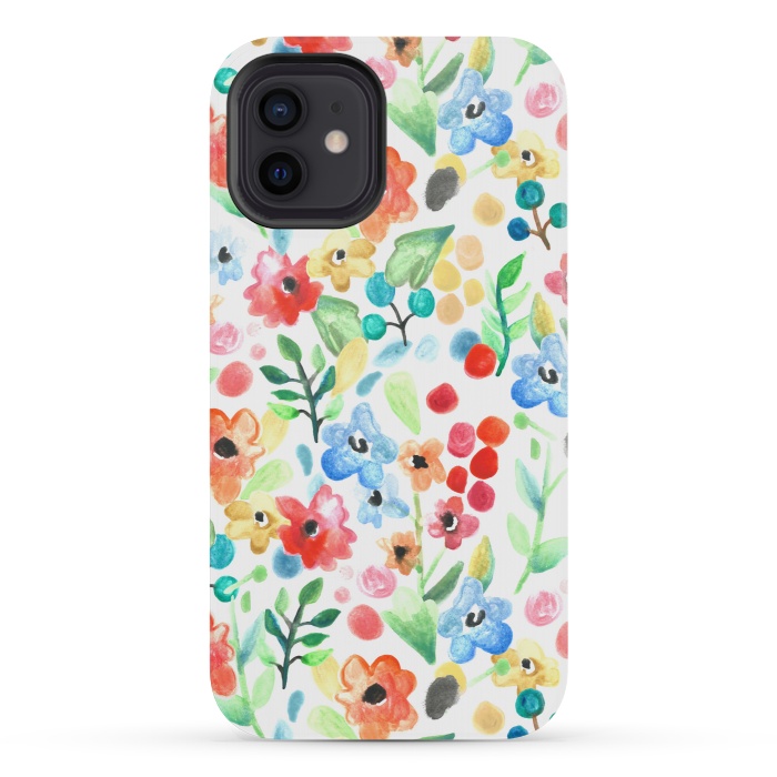 iPhone 12 mini StrongFit Flourish - Watercolour Floral by Tangerine-Tane