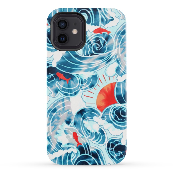 iPhone 12 mini StrongFit Ocean Tide Dye  by Tigatiga