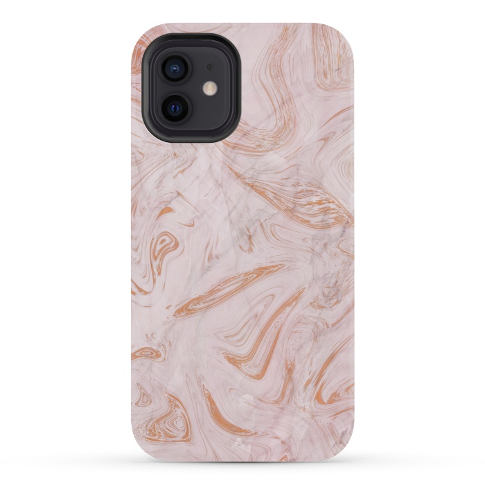iPhone 12 mini StrongFit Rose Gold Marble by Martina