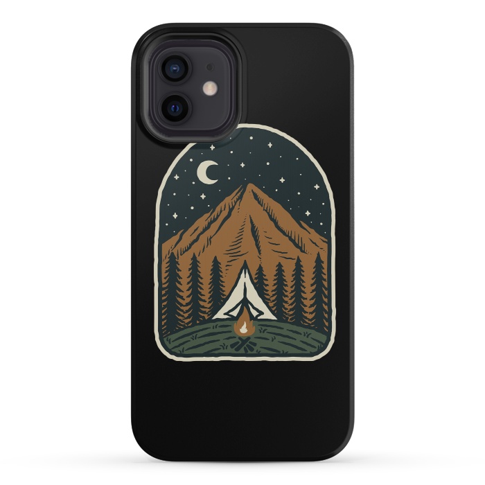 iPhone 12 mini StrongFit Camp Mountain Night by Afif Quilimo
