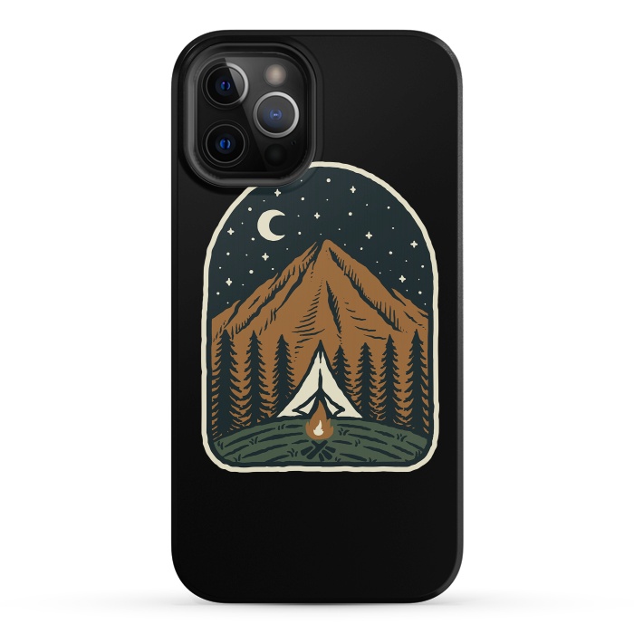 iPhone 12 Pro StrongFit Camp Mountain Night by Afif Quilimo