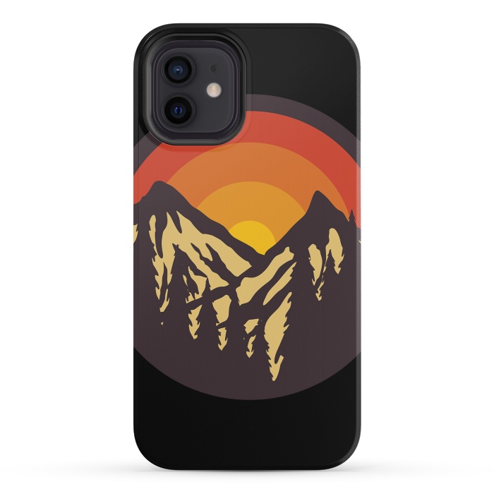 iPhone 12 mini StrongFit Mountain Sunset by Afif Quilimo