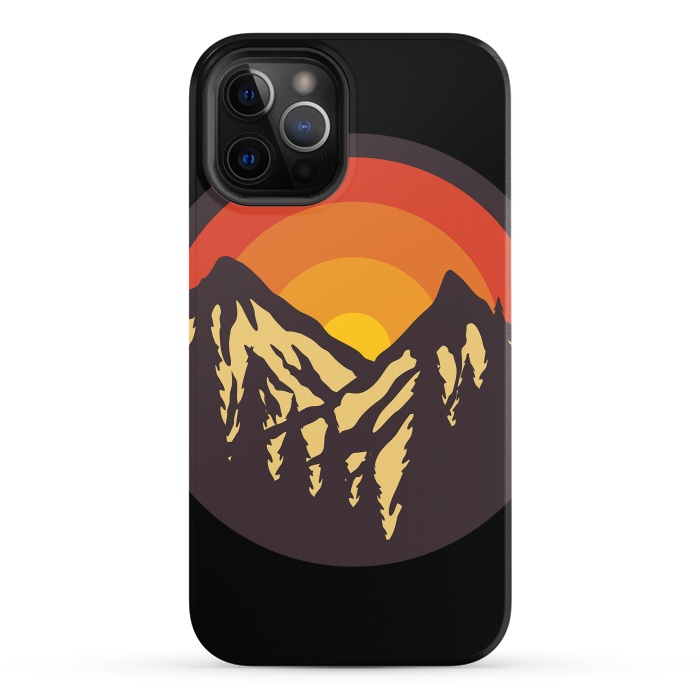 iPhone 12 Pro StrongFit Mountain Sunset by Afif Quilimo