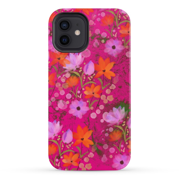 iPhone 12 StrongFit Floral design watercolour floral bunch abstract design by Josie
