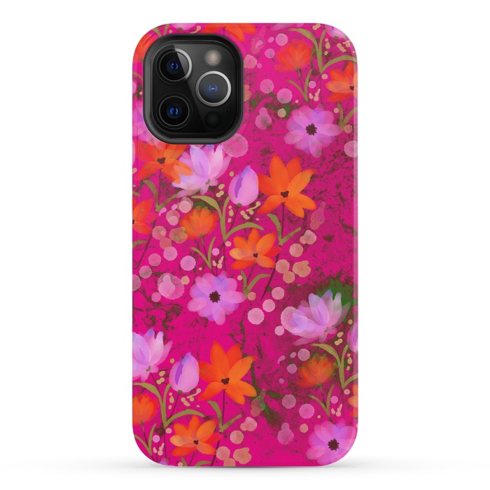 iPhone 12 Pro StrongFit Floral design watercolour floral bunch abstract design by Josie