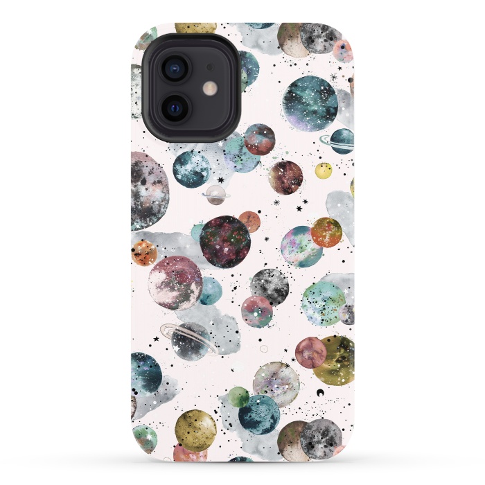 iPhone 12 StrongFit Cosmic Planets and Constellations Multicolored by Ninola Design