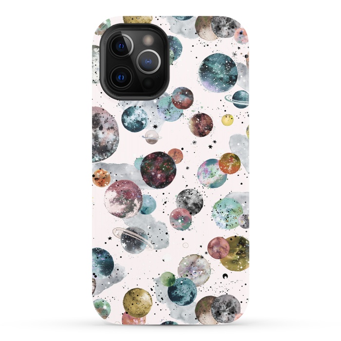 iPhone 12 Pro StrongFit Cosmic Planets and Constellations Multicolored by Ninola Design