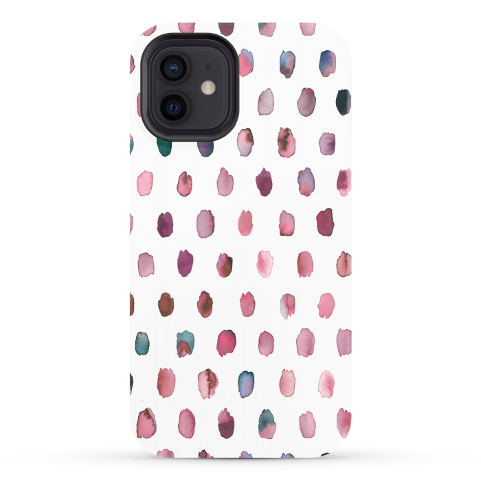 iPhone 12 StrongFit Artist Palette Pink Dots by Ninola Design