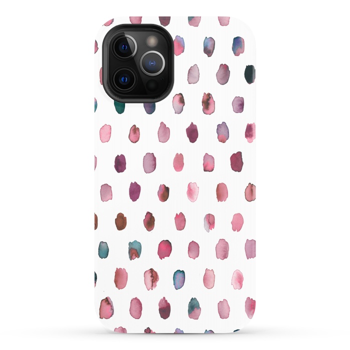 iPhone 12 Pro StrongFit Artist Palette Pink Dots by Ninola Design