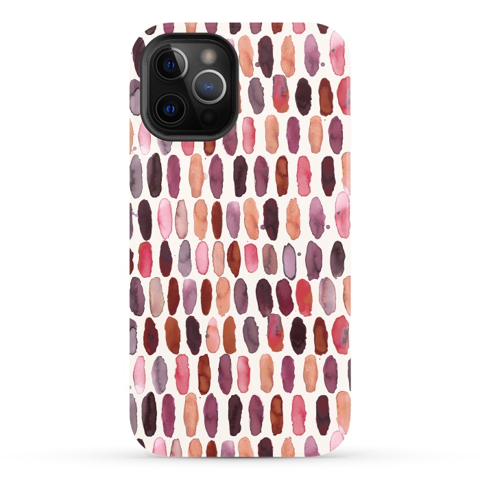 iPhone 12 Pro StrongFit Pills Watercolor Dots Pink Orange Coral by Ninola Design