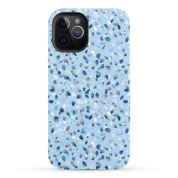 iPhone 12 Pro StrongFit Flower Petals Soft Blue by Ninola Design