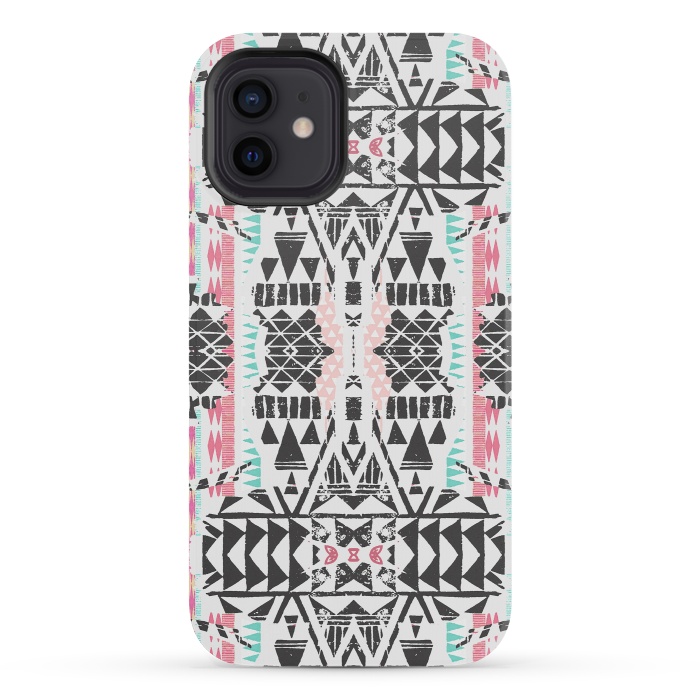 iPhone 12 mini StrongFit Playful tribal ethnic triangles by Oana 