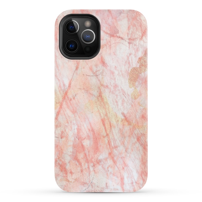 iPhone 12 Pro StrongFit Pink Marble Stone by Martina