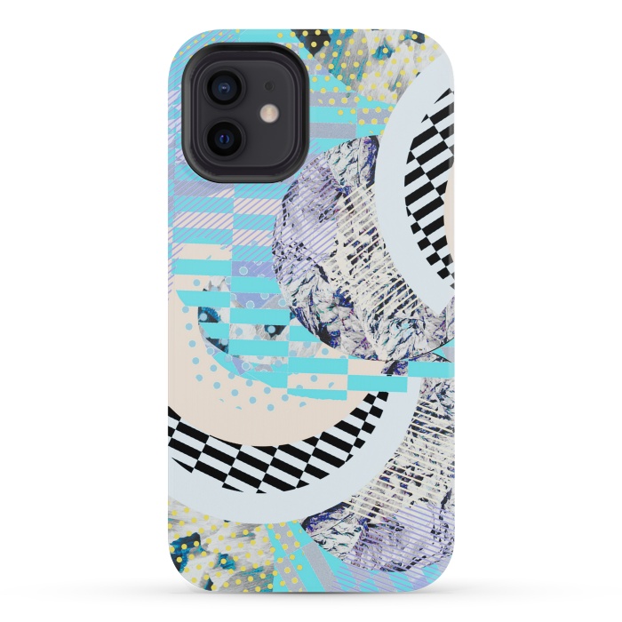 iPhone 12 mini StrongFit Abstract geometric Memphis Art Deco design by Oana 