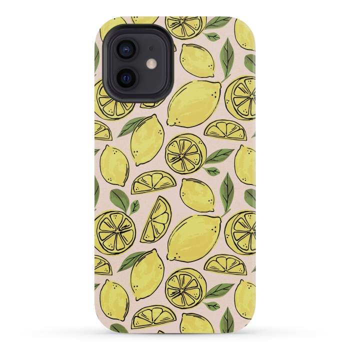 iPhone 12 mini StrongFit Lemons by Melissa Lee