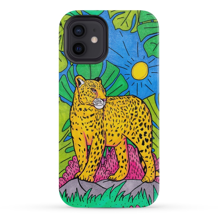 iPhone 12 mini StrongFit Jungle leopard by Steve Wade (Swade)