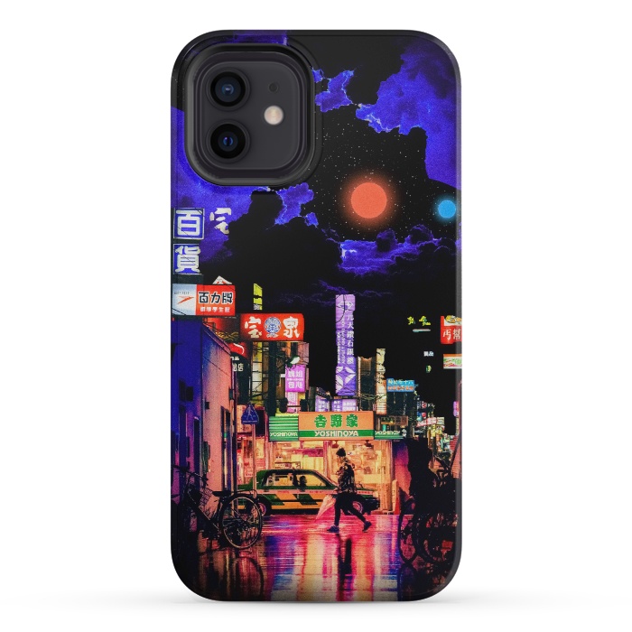 iPhone 12 mini StrongFit Neon streets by Steve Wade (Swade)