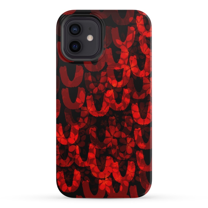 iPhone 12 mini StrongFit Red and black patterns by Josie