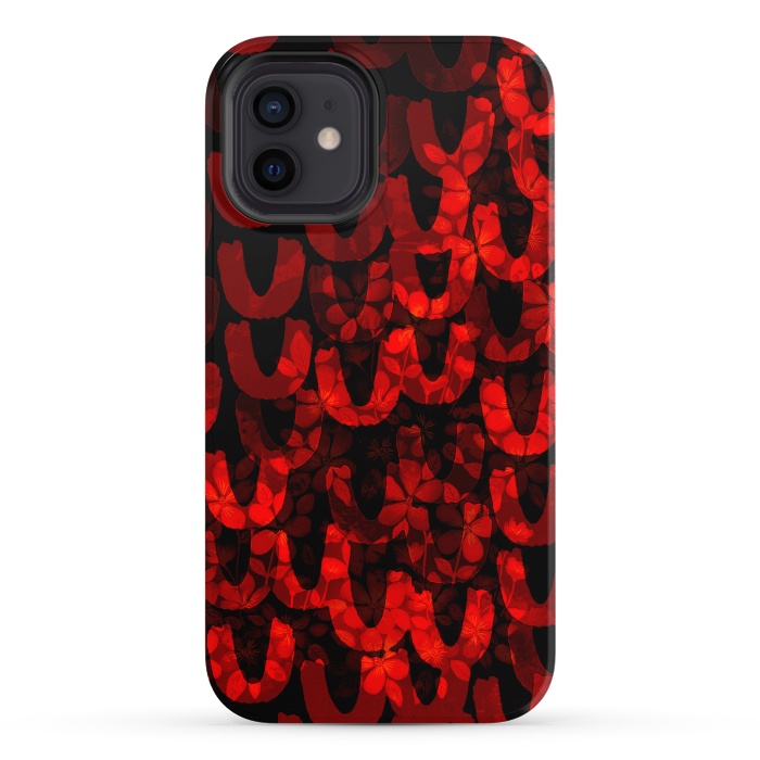 iPhone 12 StrongFit Red and black patterns by Josie