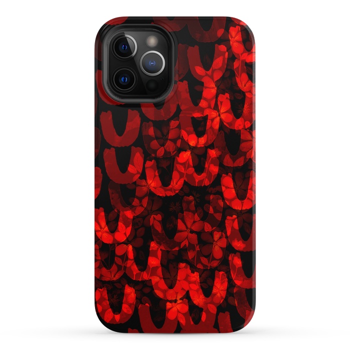 iPhone 12 Pro StrongFit Red and black patterns by Josie