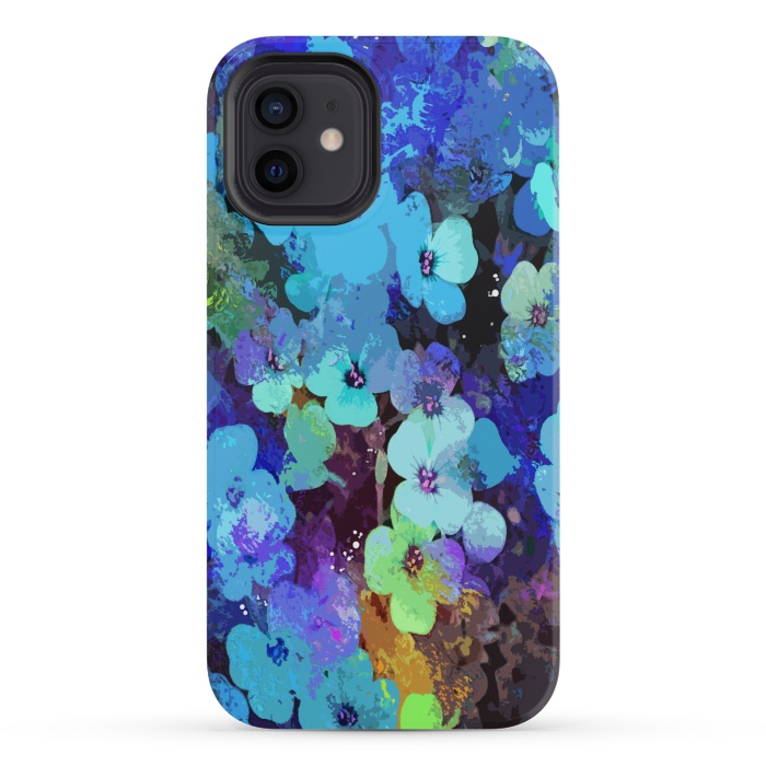 iPhone 12 mini StrongFit Blue floral art by Josie