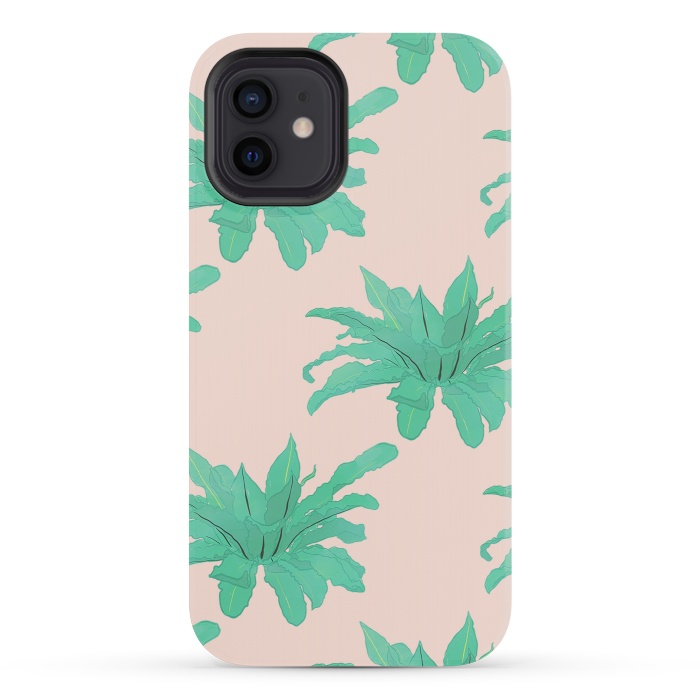 iPhone 12 mini StrongFit Trendy Tropical Green Plants Foliage Modern Design by InovArts