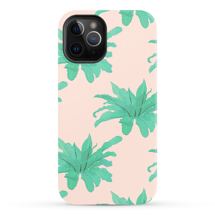 iPhone 12 Pro StrongFit Trendy Tropical Green Plants Foliage Modern Design by InovArts