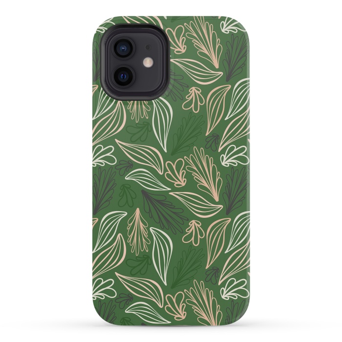 iPhone 12 mini StrongFit Evergreen Botanicals by Kimberly Senn | Senn & Sons