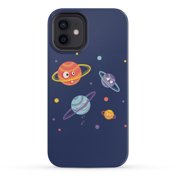 iPhone 12 mini StrongFit Cute Planets Cartoon Space Kids by Boriana Giormova