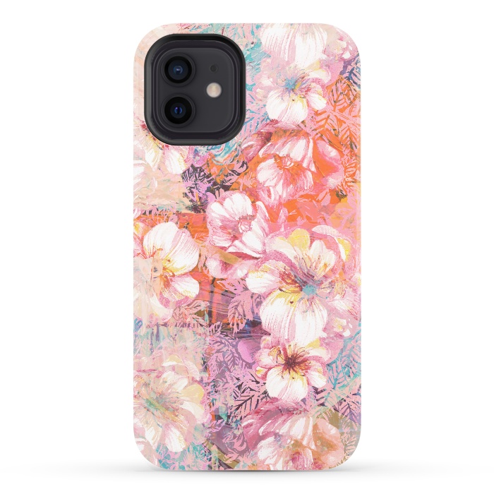 iPhone 12 StrongFit Colorful brushed roses painting by Oana 