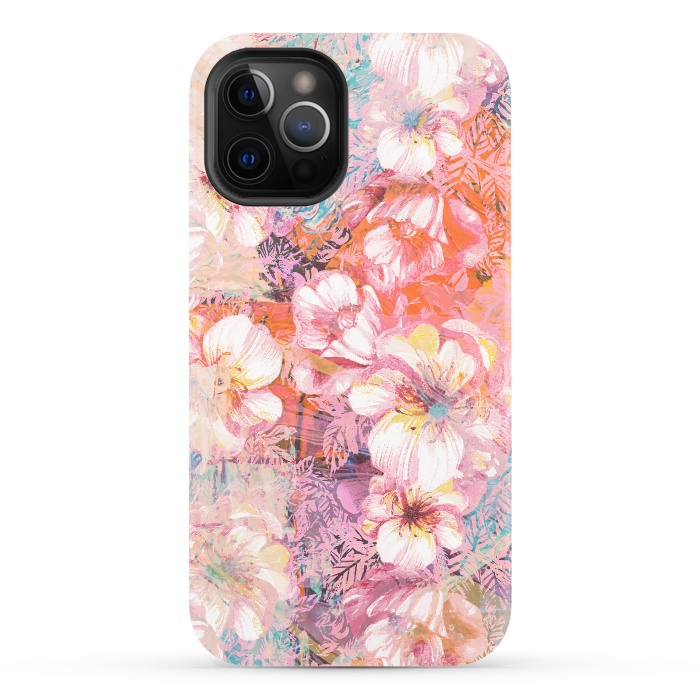 iPhone 12 Pro StrongFit Colorful brushed roses painting by Oana 