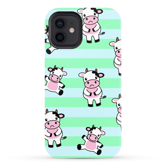 iPhone 12 StrongFit CUTE COW PATTERN by MALLIKA