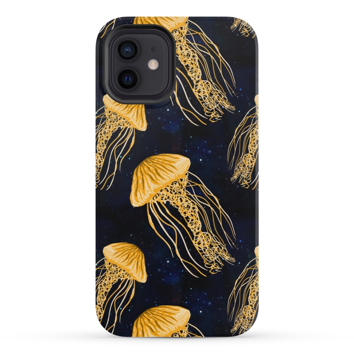 iPhone 12 mini StrongFit Galaxy Jellyfish Pattern by Julie Erin Designs